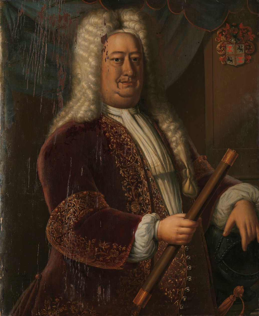 ديرك فان كلون (1730-1735) صورة لديرك فان كلون ، الحاكم العام لجزر الهند الشرقية الهولندية بواسطة هنريك فان دن بوش