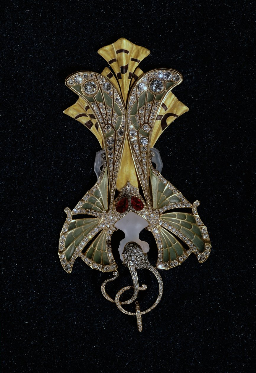 قلادة Art Nouveau بعنوان "سيلفيا" ، 1900 (ذهب ، مينا ، وأحجار كريمة) بواسطة هنري وبول فيفر