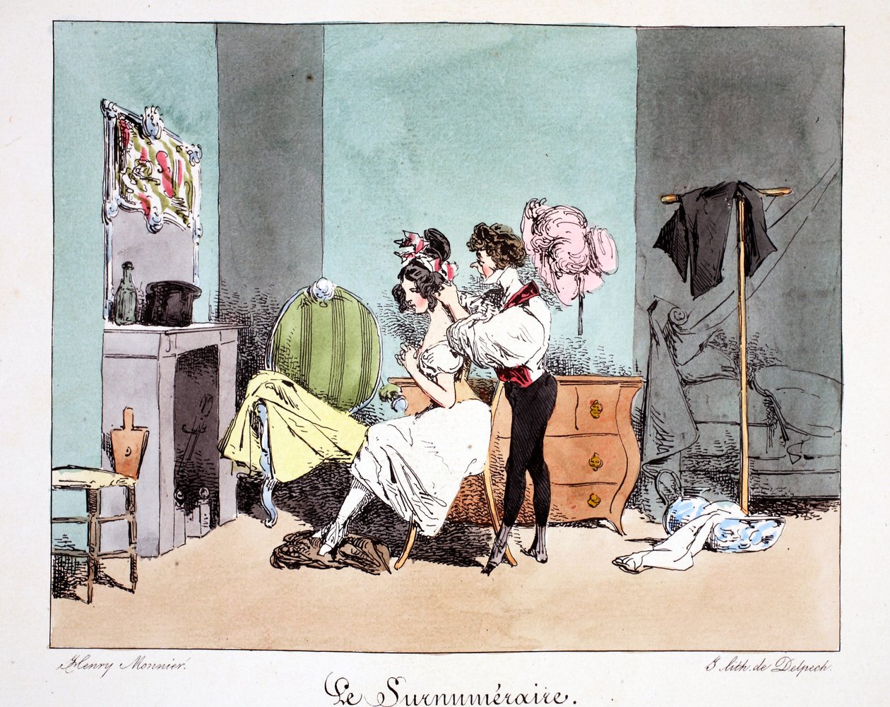 The Surnumeraire ، c.1828 (ليثو ملون يدويًا) بواسطة هنري بونافنتشر منير