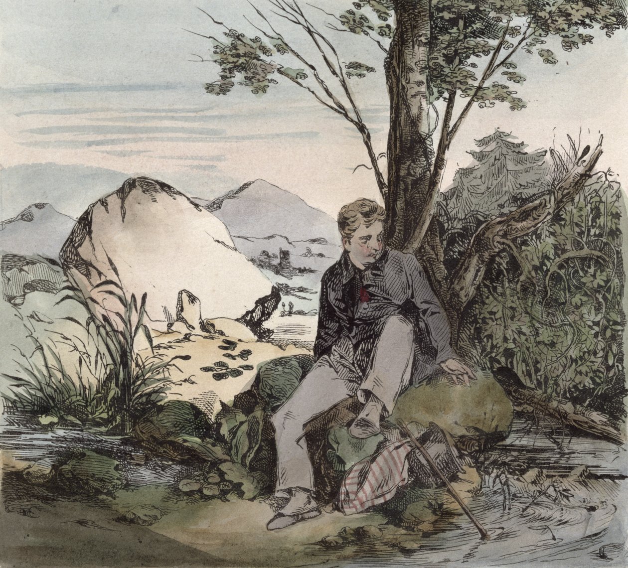 المنفى ، رسم توضيحي لقصيدة كتبها بيير جان دي بيرانجر (1780 - 1857) ، نقشها برنارد بواسطة هنري بونافنتشر منير