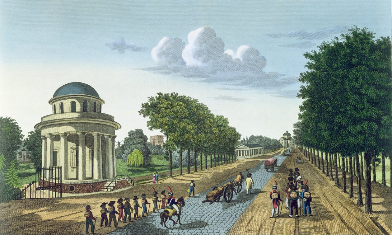 The Parc Monceaux ، c.1815-20 (نقش الألوان) بواسطة Henri Courvoisier-Voisin