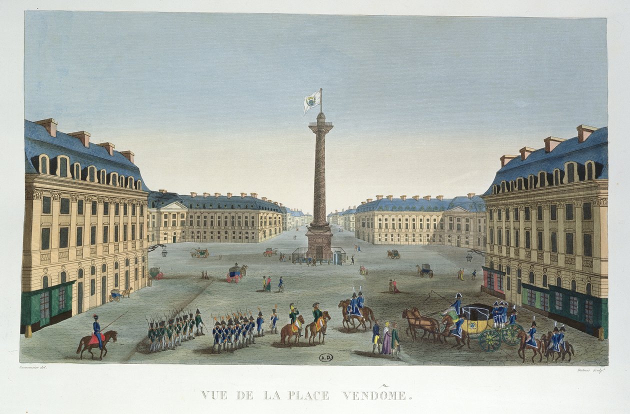 The Place Vendome ، c.1815-20 (نقش الألوان) بواسطة Henri Courvoisier-Voisin