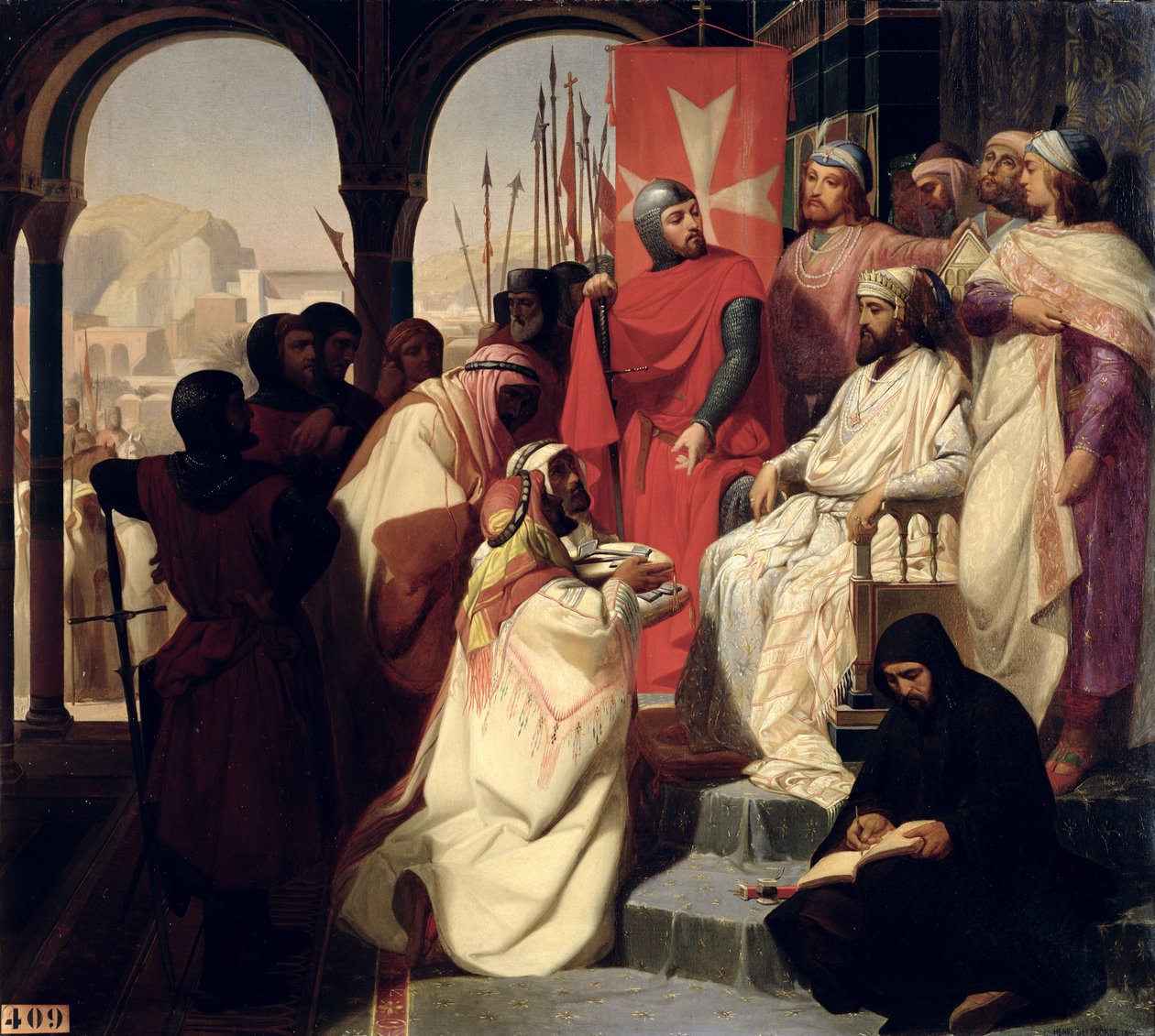 فرسان وسام القديس يوحنا القدس من استعادة الدين في أرمينيا عام 1347 ، 1844 بواسطة هنري ديلابورد