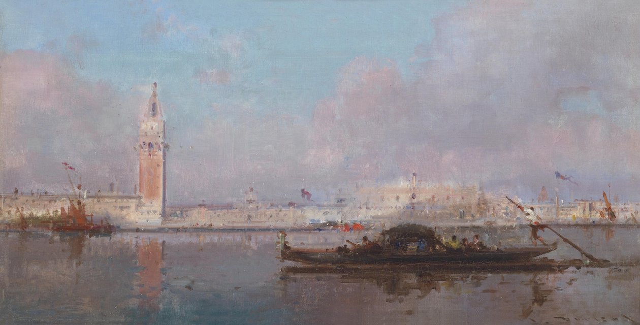 جندول أمام S. Giorgio Maggiore البندقية بواسطة هنري دوفيو