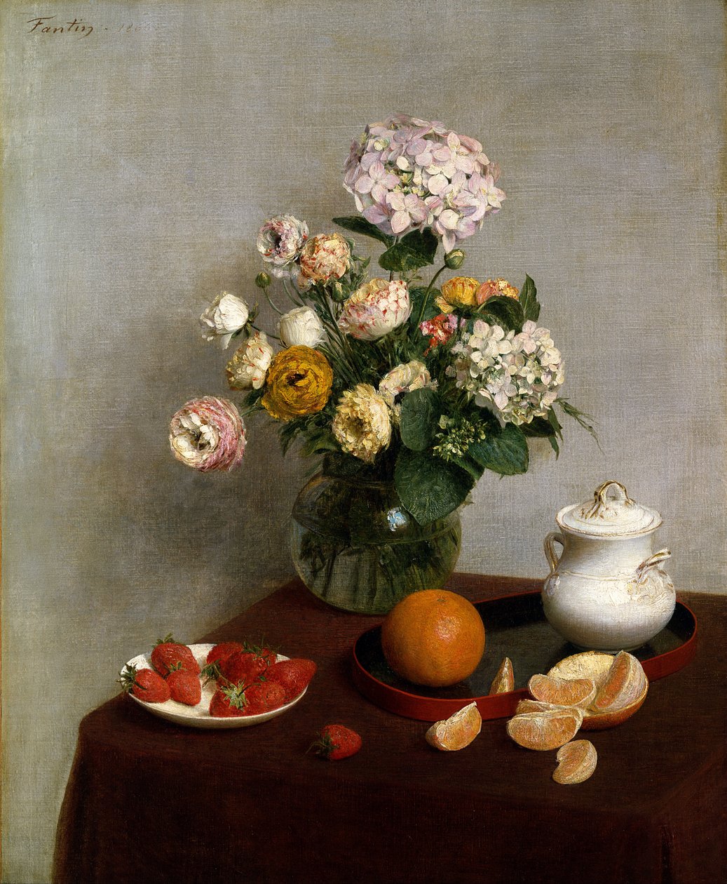 الزهور والفواكه بواسطة Ignace Henri Jean Fantin Latour