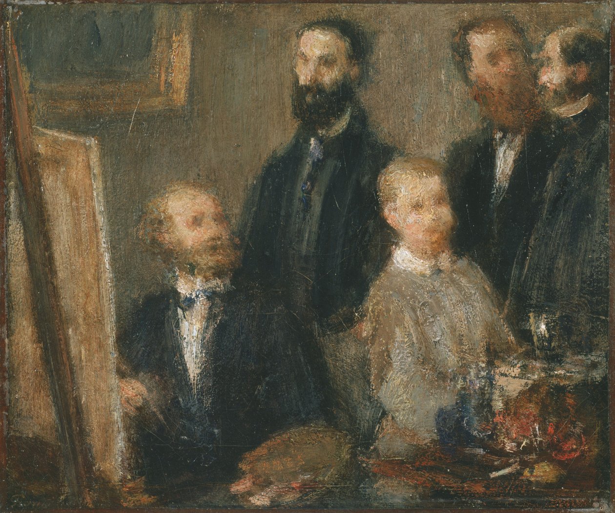 مانيه في مرسمه بواسطة Ignace Henri Jean Fantin Latour