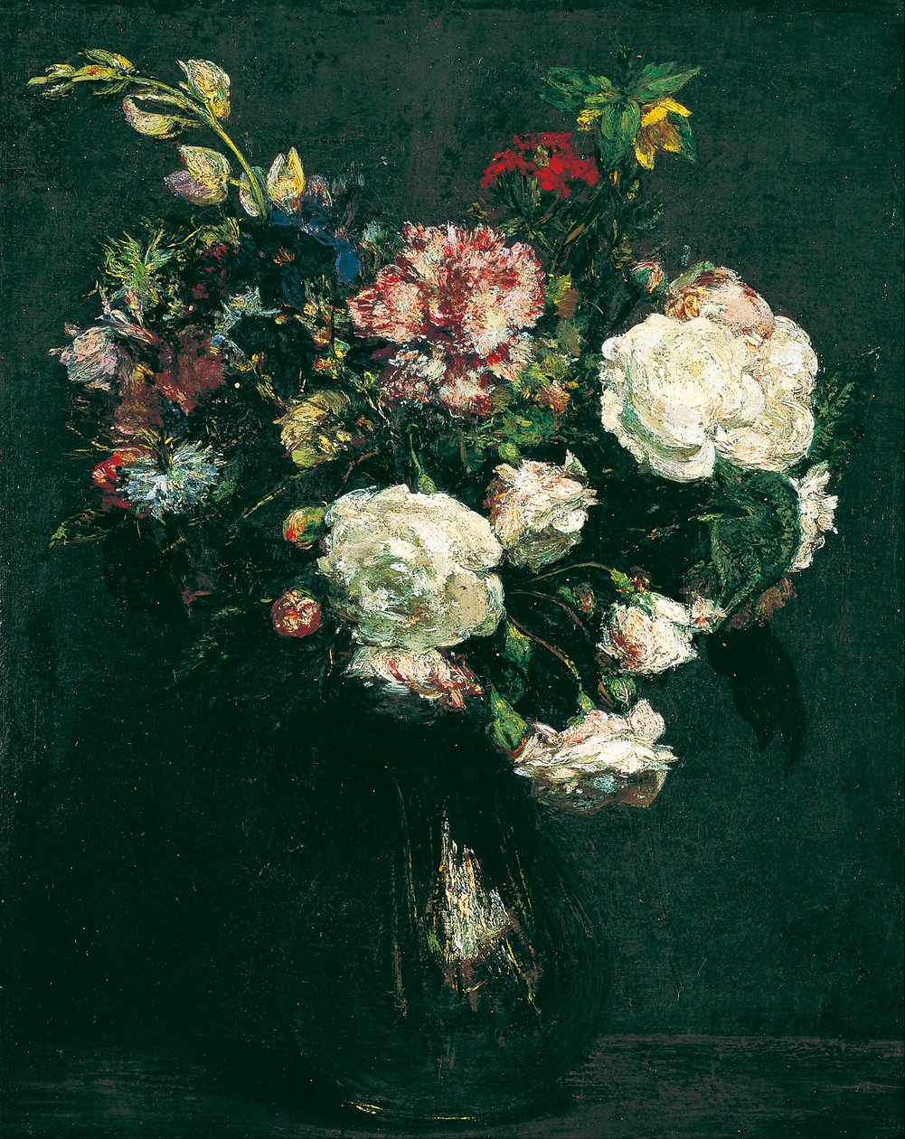 مزهرية ورود بواسطة Ignace Henri Jean Fantin Latour