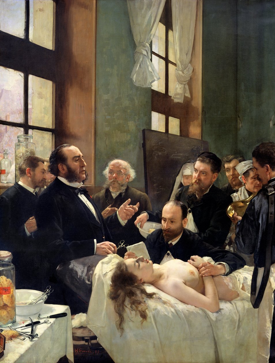 قبل العملية ، أو تعليم دكتور بين في مستشفى سانت لويس ، 1887 بواسطة هنري جيرفيكس
