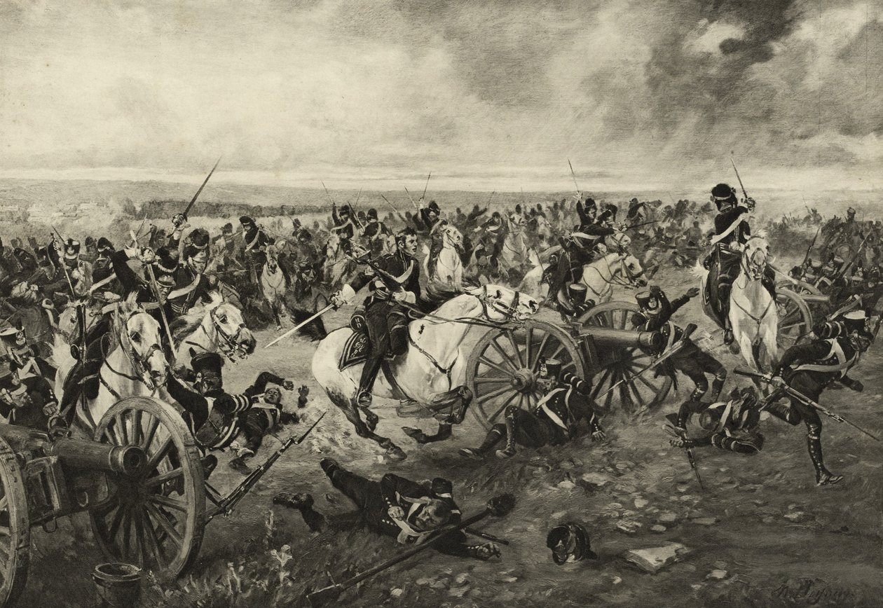 The Scots Grays at Waterloo ، 18 يونيو 1815 ، c.1902 بواسطة هنري لويس دوبراي