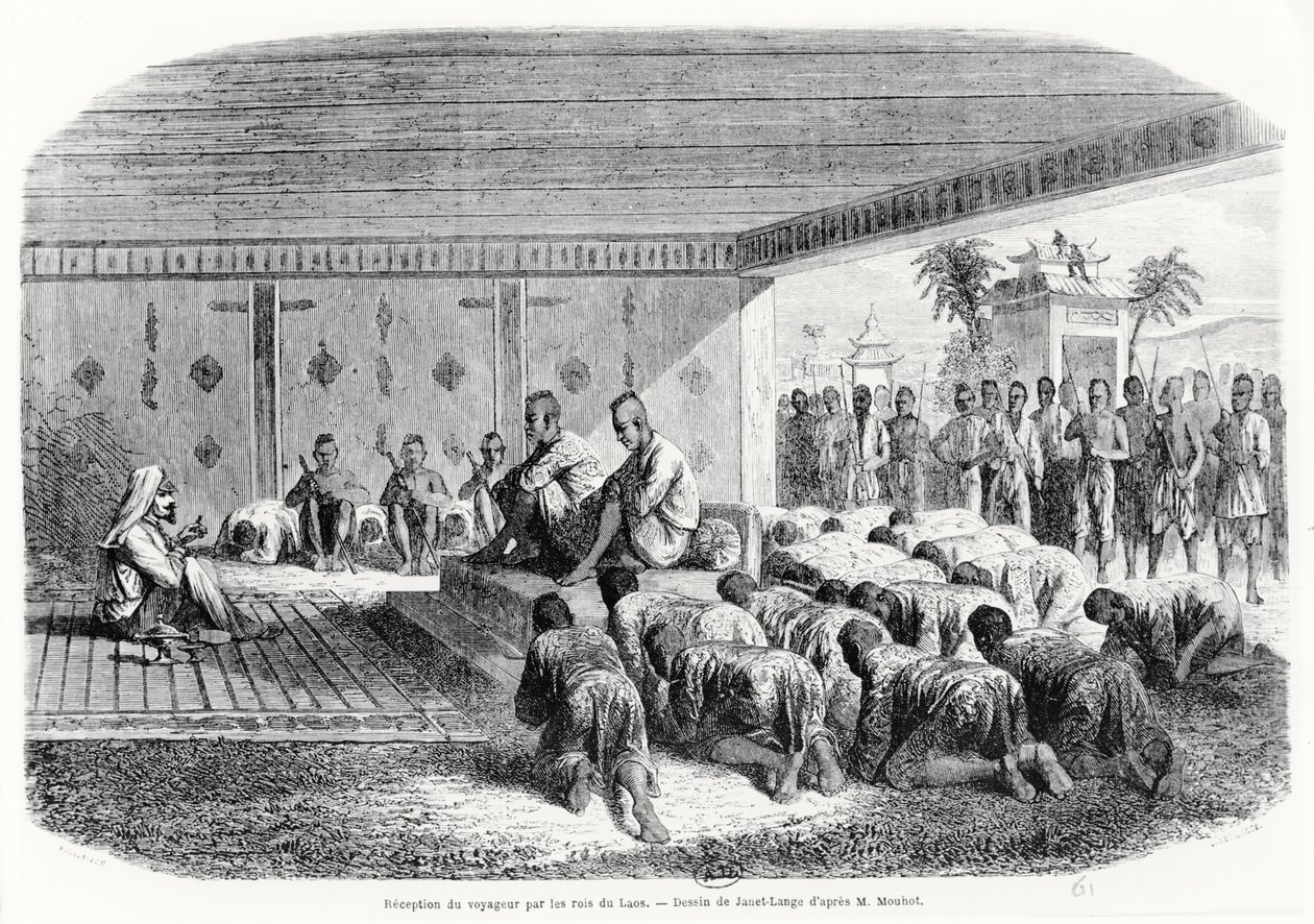 استقبال مسافر من قبل ملك لاوس ، 1861 بواسطة هنري موهوت