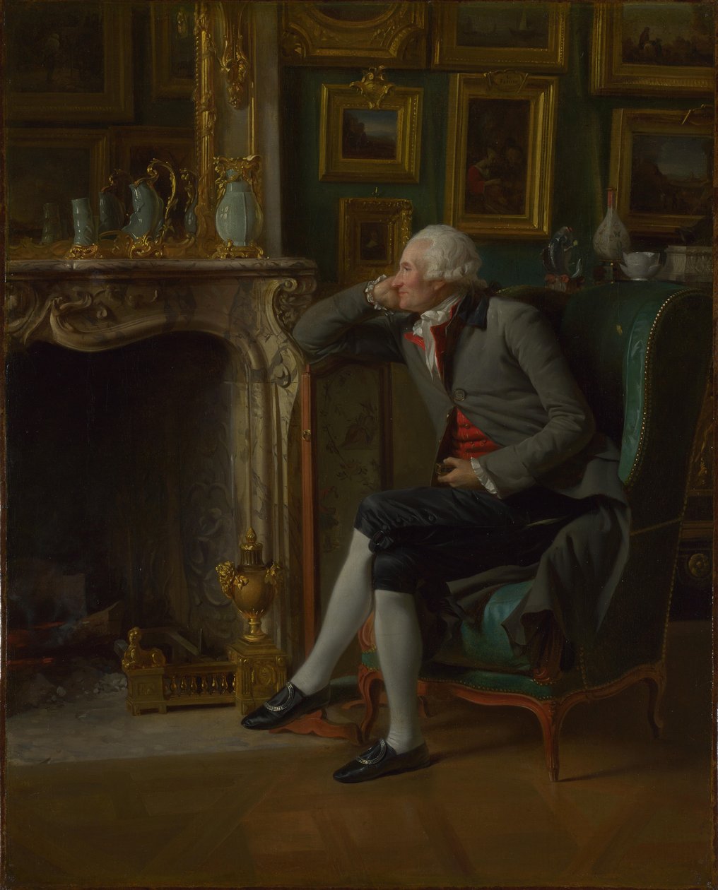 The Baron de Besenval في صالة شركته The Baron de Besenval في صالون Compagnie بواسطة هنري بيير دانلو