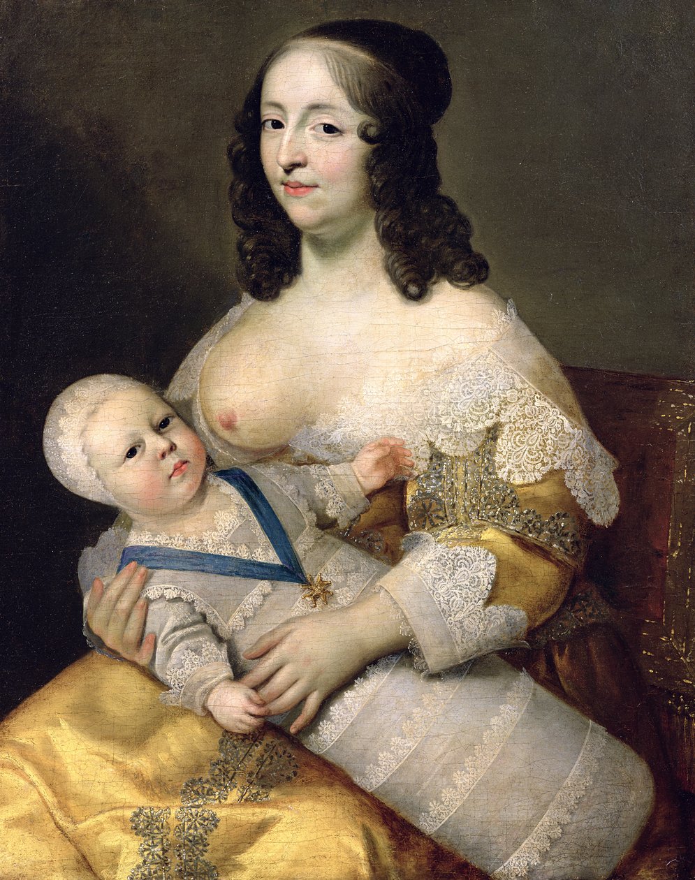 دوفين لويس من فرنسا (1638-1715) وخادمة له ، السيدة لونجويت دي لا جيروديير ، c.1638 بواسطة تشارلز بيوبرون