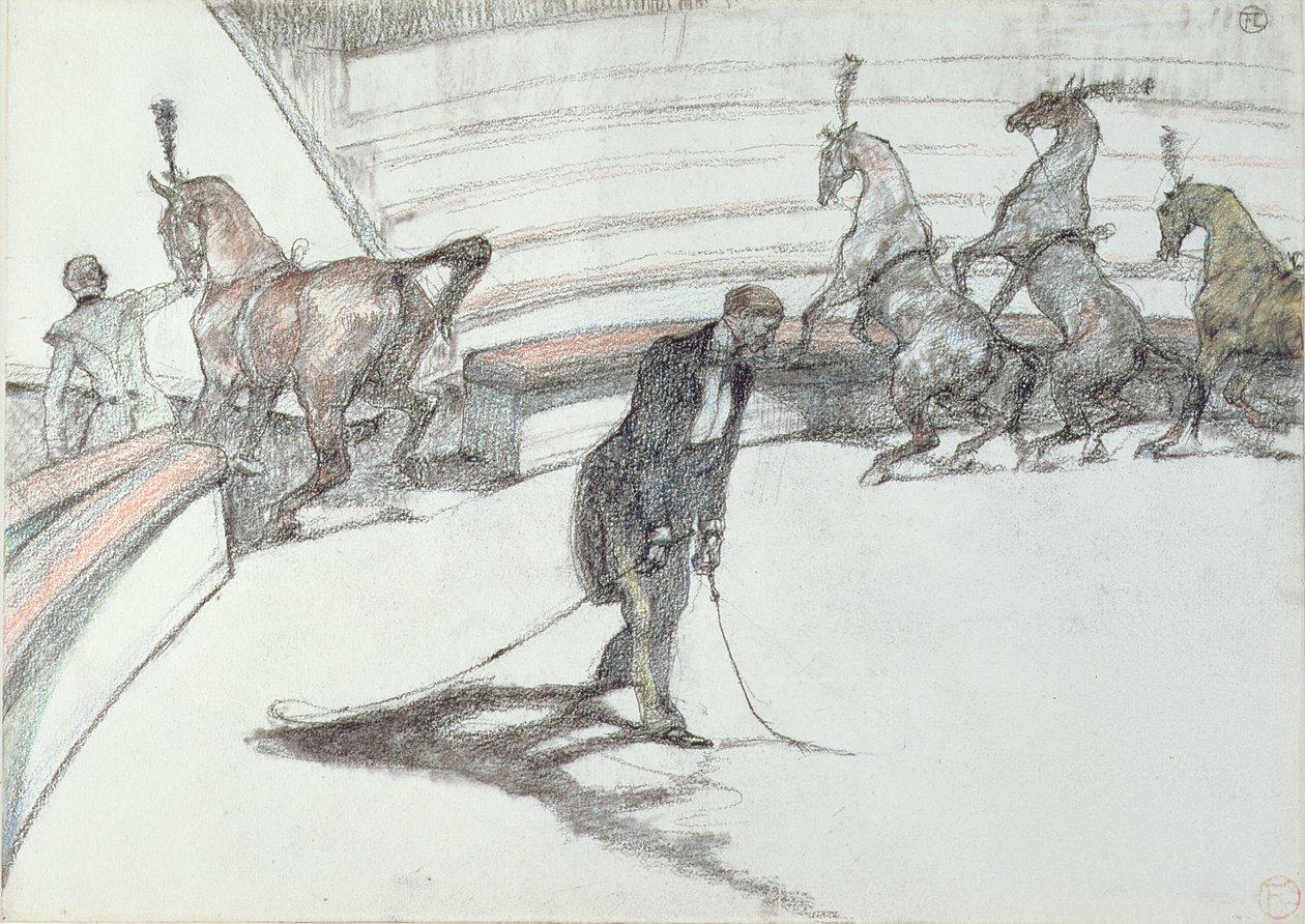 Au Cirque: Chevaux en Liberte ، 1899 (قلم رصاص أسود غير ملون على الورق) بواسطة هنري دي تولوز لوتريك