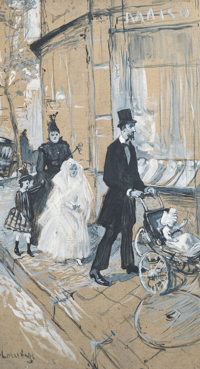 يوم المناولة الأول ، 1888 (grisaille على الورق المقوى) بواسطة هنري دي تولوز لوتريك