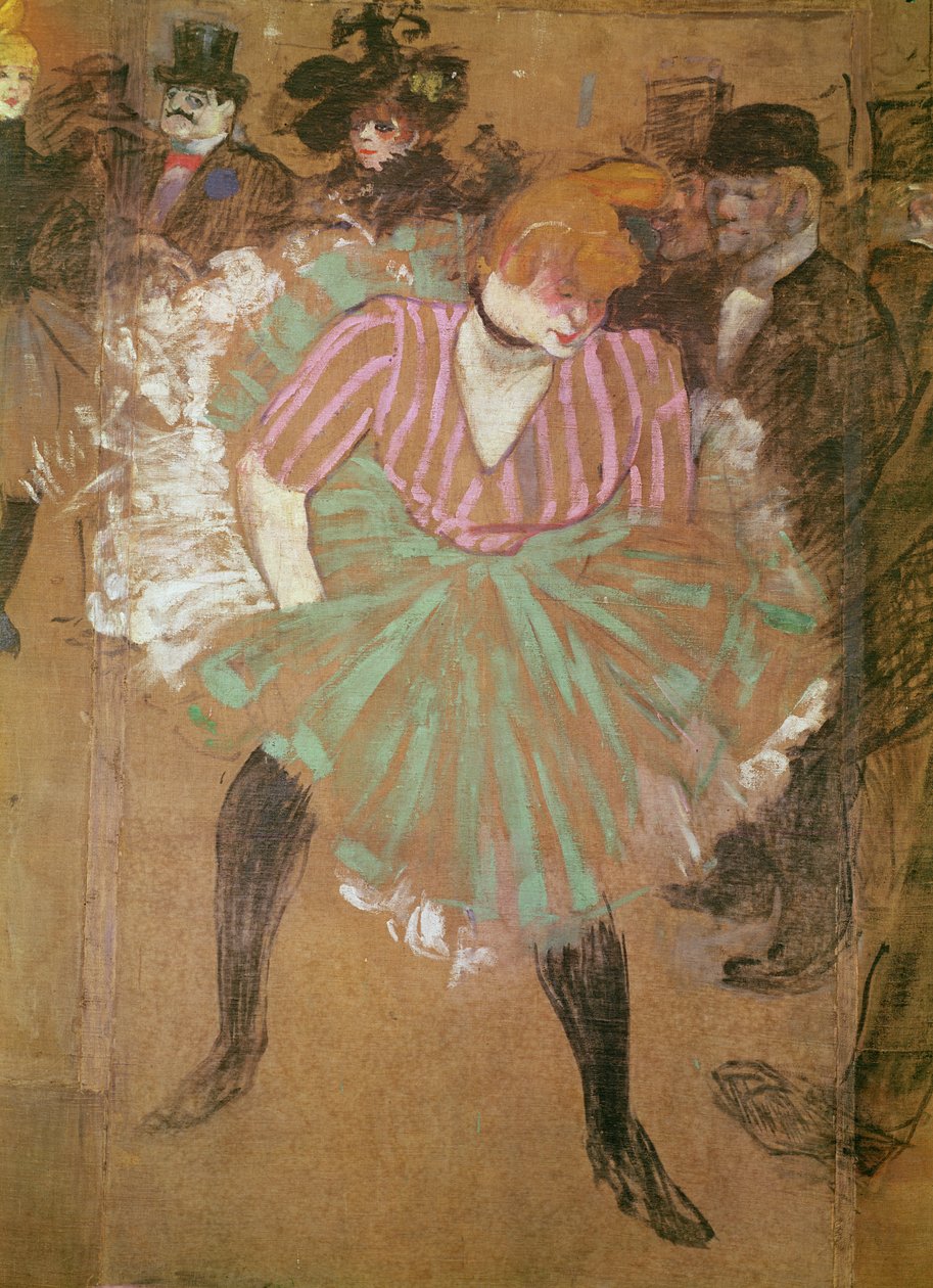 لوحات ثكنات غولو في معرض ترين في باريس. الرقص في Moulin-Rouge: la Goulue (Louise Weber) ، 1895 بواسطة هنري دي تولوز لوتريك