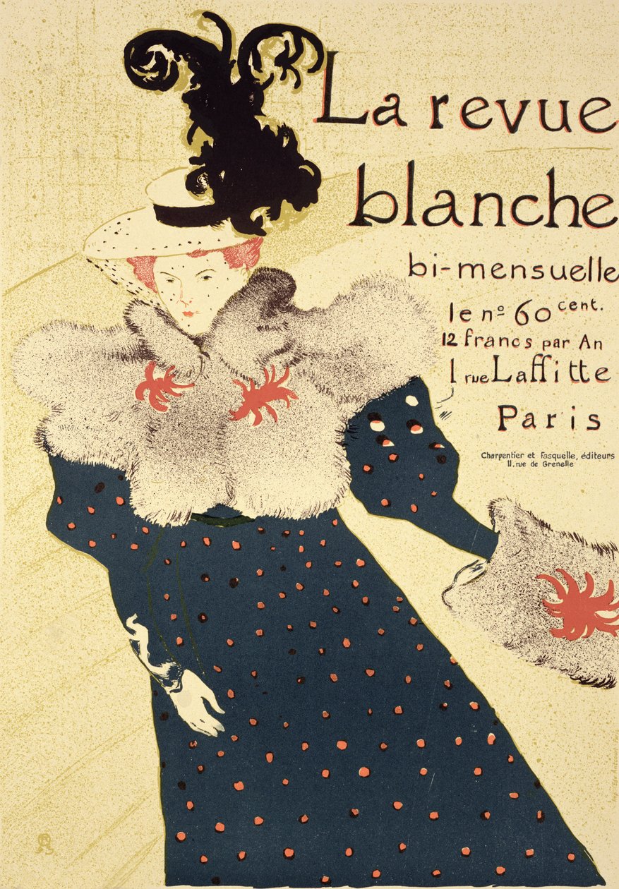 استنساخ ملصق إعلاني بعنوان "La Revue Blanche" ، 1895 بواسطة هنري دي تولوز لوتريك