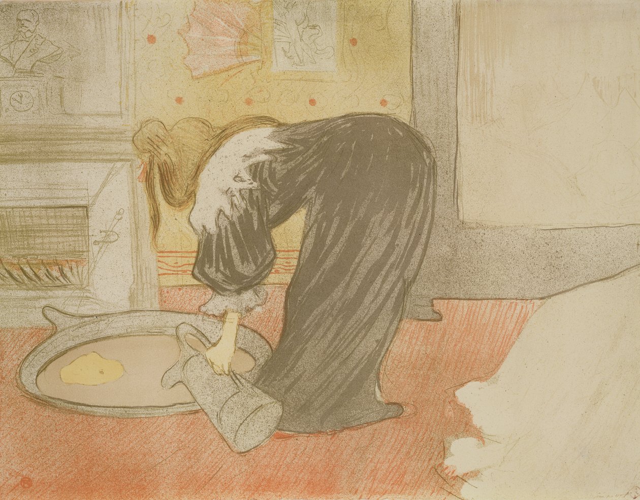 Elles: Woman at the Tub ، 1896 (أقلام تلوين ، وفرشاة ، وترشاش) بواسطة هنري دي تولوز لوتريك