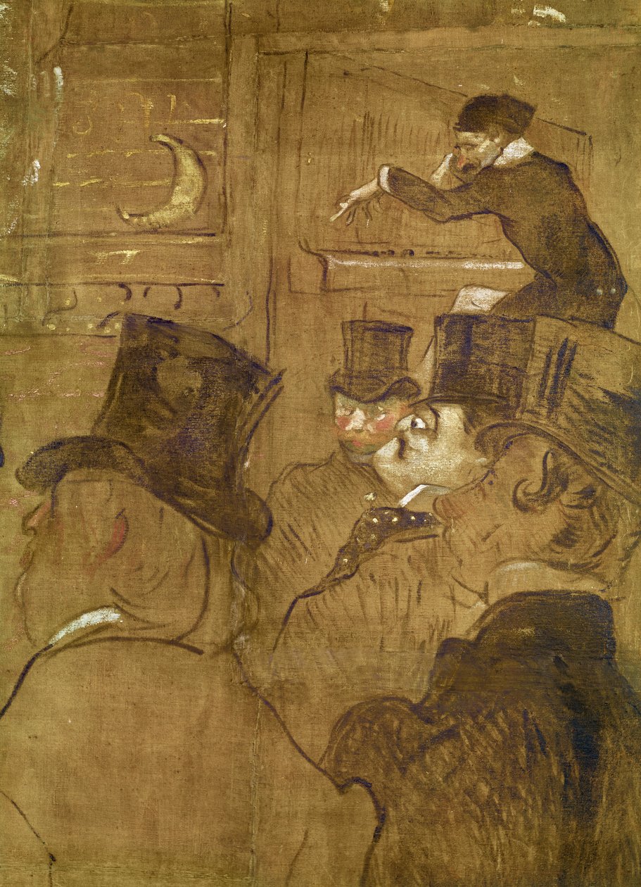 لوحات ثكنات غولو ، في فوار دو ترون في باريس. الرقص المغربي: La Gouloue Louise Weber at the Foire du Tréne تفاصيل Oscar Wilde ، 1895 زيت على قماش بواسطة هنري دي تولوز لوتريك