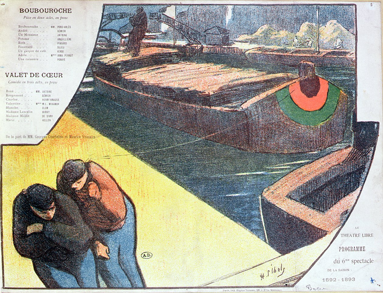 برنامج "مسرح ليبر" في باريس لموسم 1892-93 بواسطة هنري غابرييل ابلز