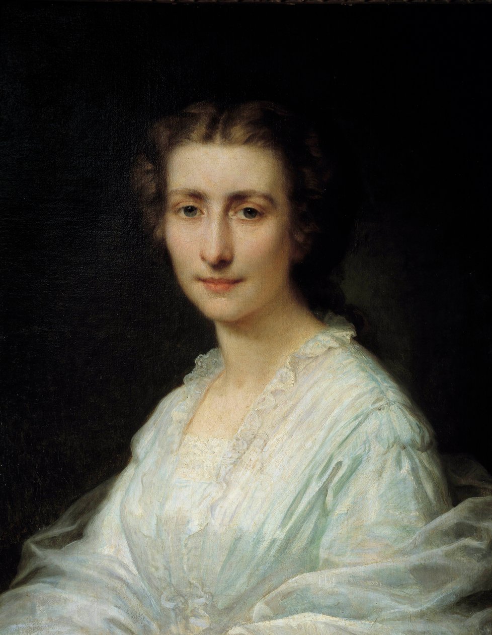 صورة لامرأة. لوحة هنري ليمان (كارل إرنست (إرنست) رودولف هاينريش سالم ديت) (1814-1882) باريس القرن التاسع عشر ، متحف كارنافالي بواسطة هنري ليمان