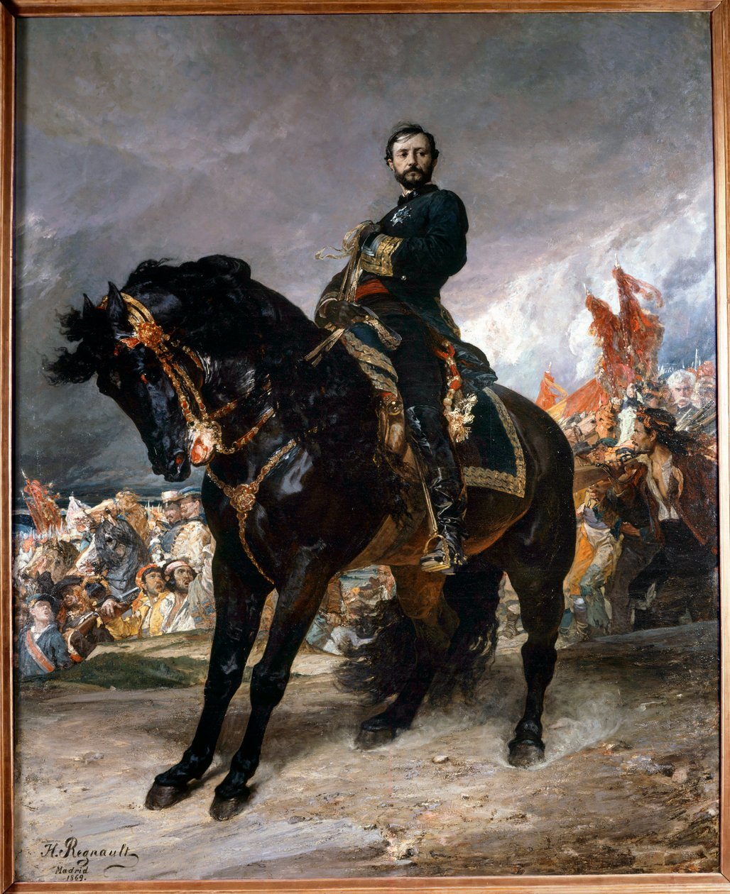 ثورة سبتمبر (غلوريوزا): "" الجنرال خوان بريم (1843-1871) راكبًا أمام مدريد ، على رأس تمردات الثورة الإسبانية في 8 أكتوبر. بواسطة هنري الكسندر جورج ريجنو