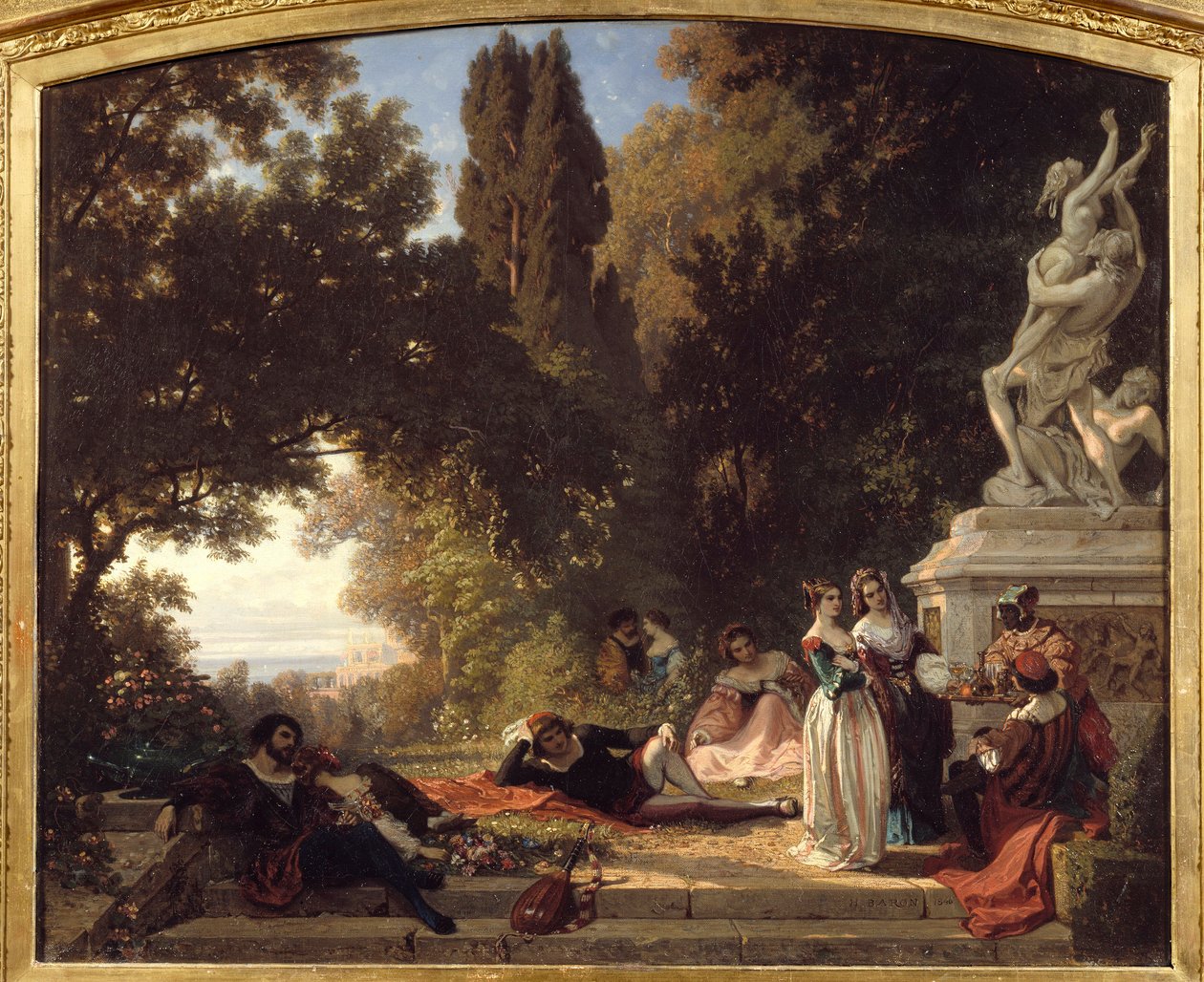 أمسية صيفية في إيطاليا. لوحة هنري بارون (1816-1885) بواسطة هنري بارون