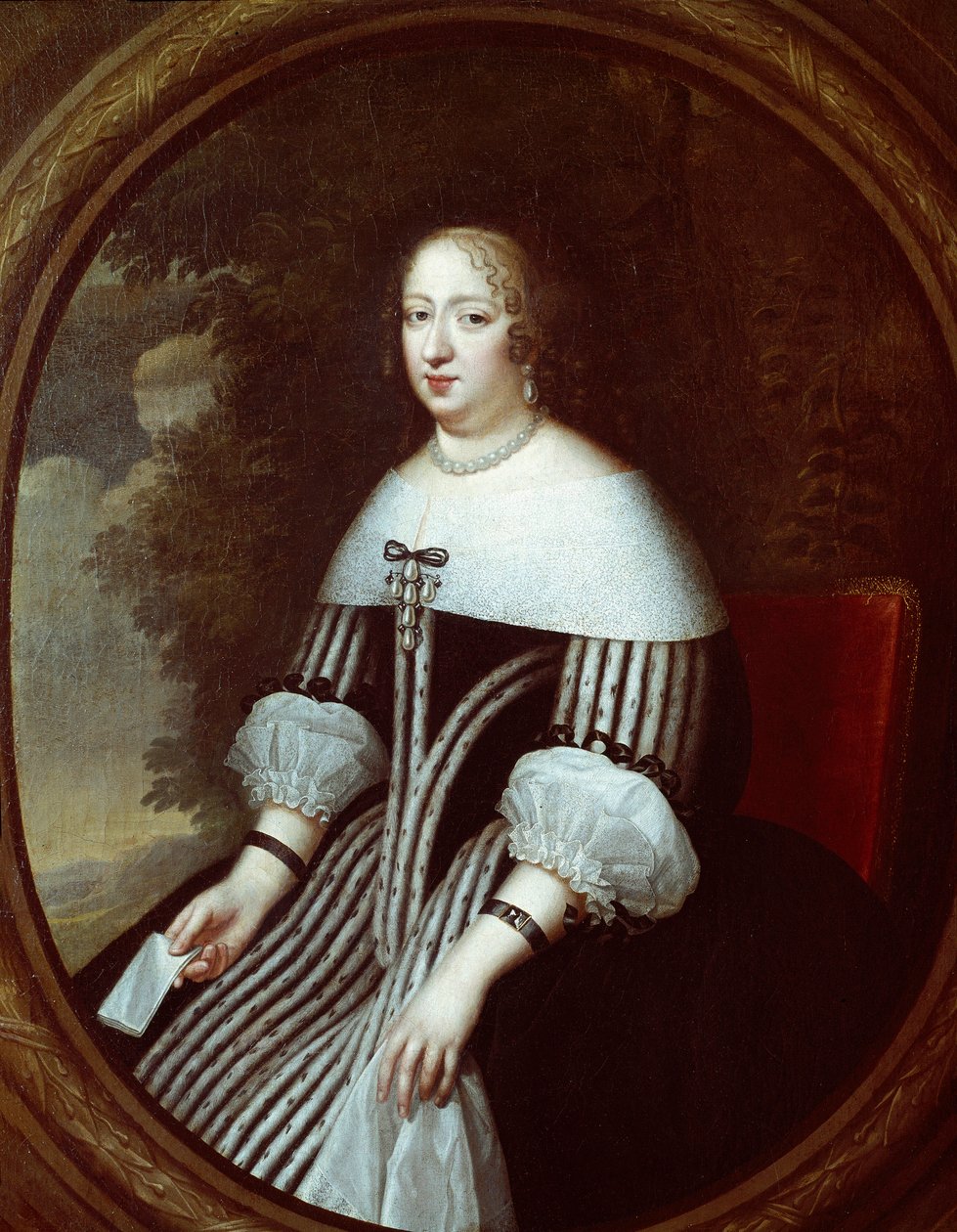 صورة آن النمسا (1601-1666) ريجينت في لباس الأرملة لوحة تشارلز بوبرون (1604-1692) وهنري بوبرون (1603-1677) القرن السابع عشر صن. 1.8x1 م فرساي ، متحف القصر بواسطة هنري بيوبرون