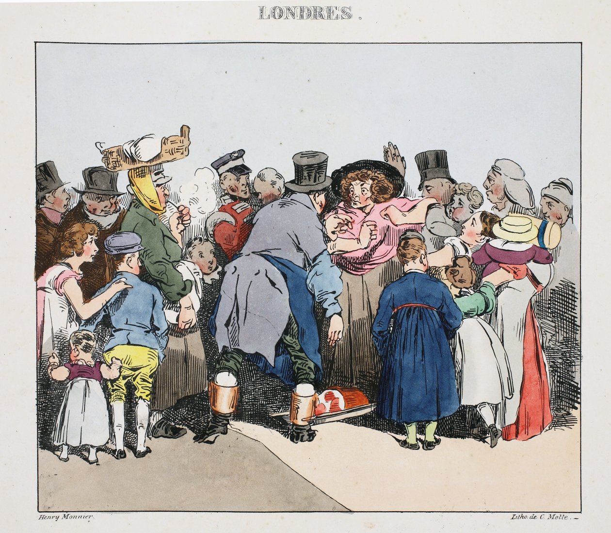 رسم توضيحي من "Londres" بقلم هنري مونير ، الحانة. باريس ، c.1828 (ليثو ملون) بواسطة هنري بونافنتشر منير