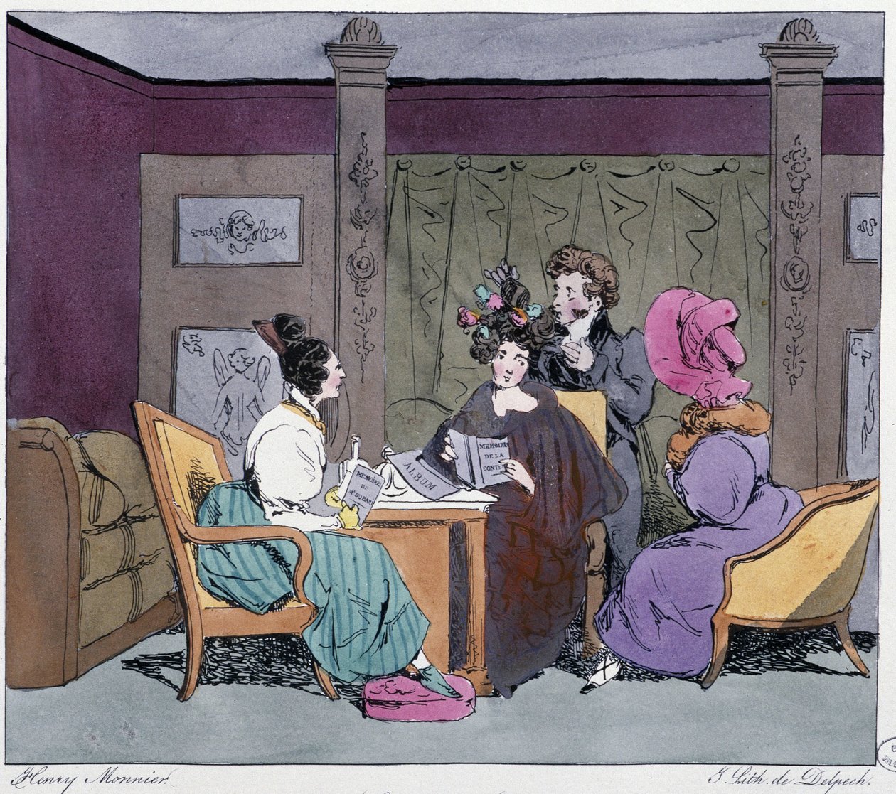 المرحاض (مصفف الشعر في المنزل) في القرن التاسع عشر - في "" Jadis et today "بقلم Henri Monnier ، محرر. ديلبيك ، باريس بواسطة هنري بونافنتشر منير