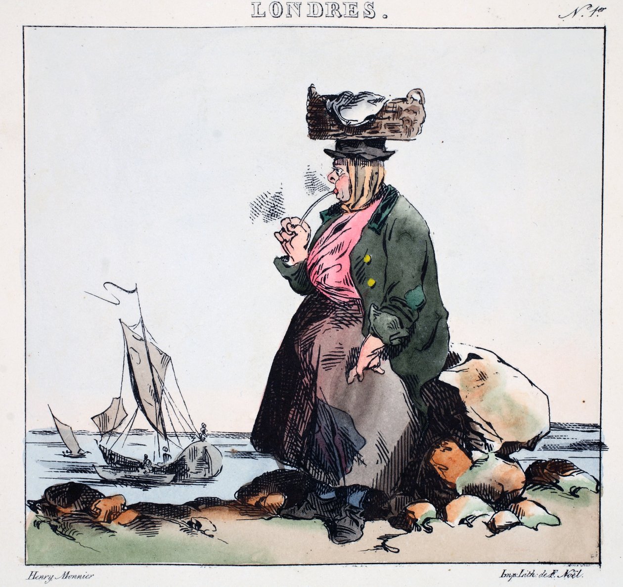 Nimphe de la Camise ، رسم توضيحي من "لندن" بقلم هنري مونير ، حانة. باريس ، c.1828 (ليثو ملون) بواسطة هنري بونافنتشر منير