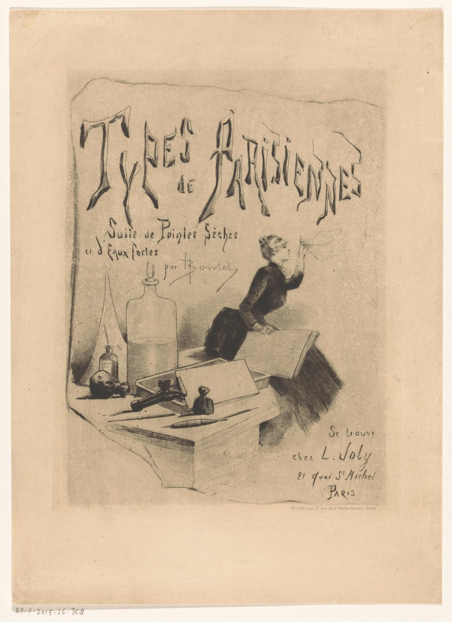 المواد والأدوات الخاصة بالطابعة Types de Parisiennes (عنوان السلسلة على الكائن) بواسطة هنري بوتيه