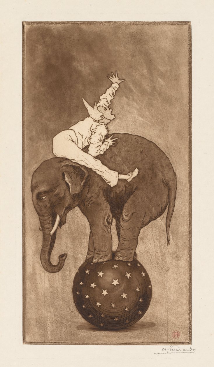 الفيل والمهرج LELEphant et le Clown، c. 1889. بواسطة هنري تشارلز جيرار