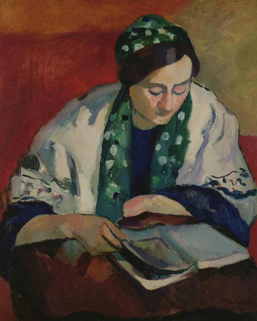 القارئ في Green Bonnet بواسطة هنري تشارلز مانجوين