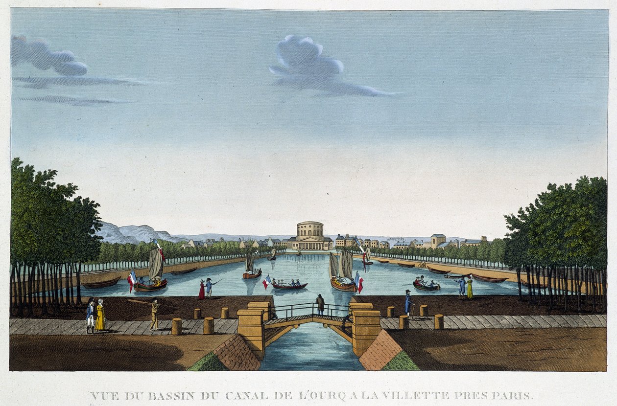 قناة Canal de l'Ourcq à la Villette - في "" مناظر من باريس "لكورفوازييه بواسطة Henri Courvoisier-Voisin
