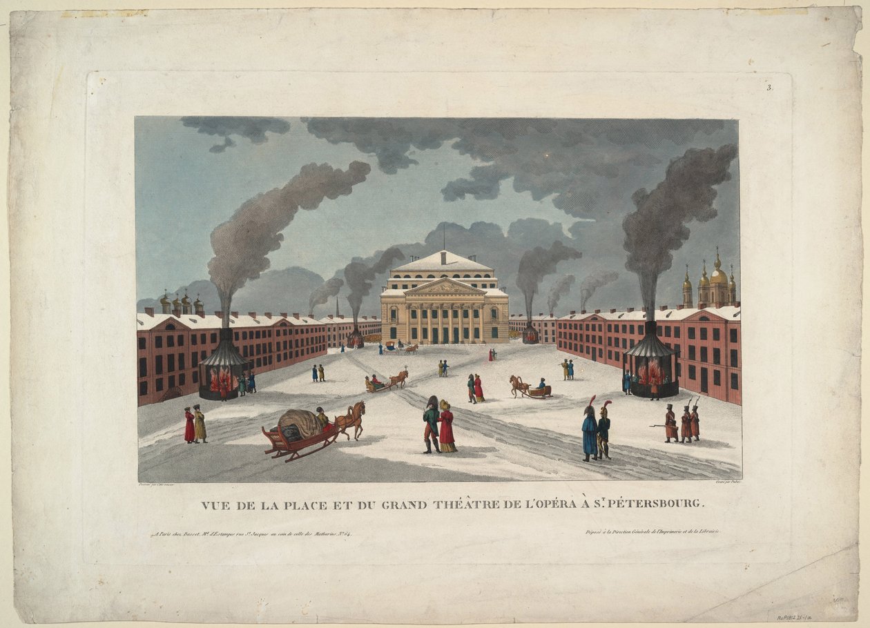 مسرح سانت بطرسبرغ الإمبراطوري Bolshoi Kamenny ، ج. 1811 بواسطة Henri Courvoisier-Voisin