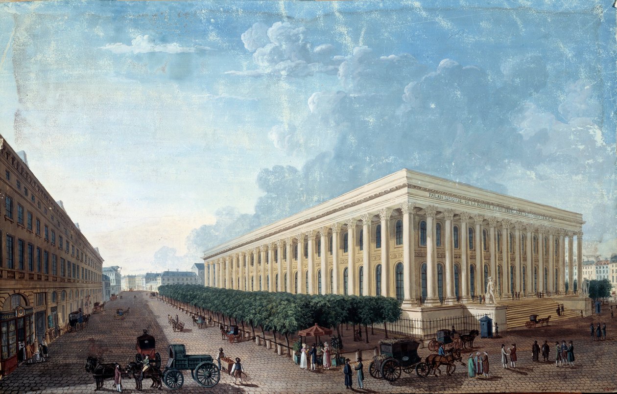 البورصة و Place de la Bourse في باريس. (اللوحة ، v1800) بواسطة Henri Courvoisier-Voisin