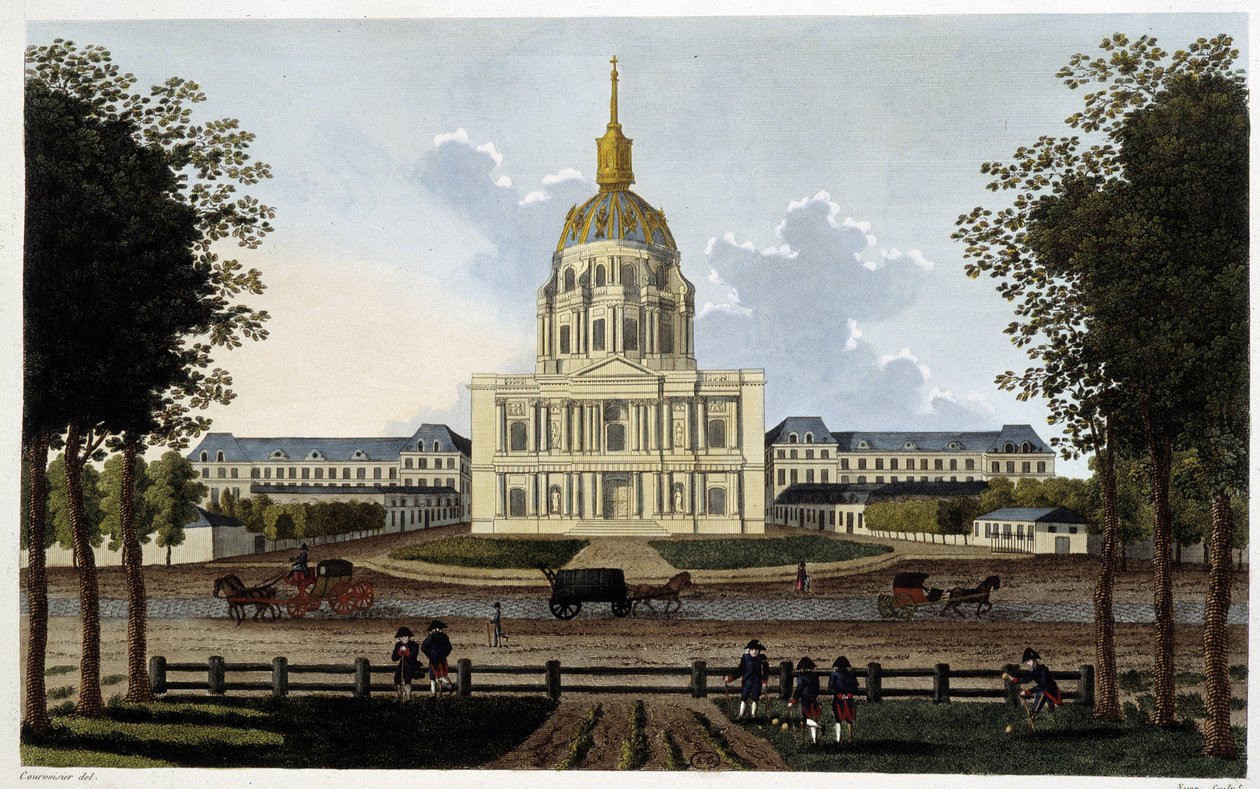 منظر لكنيسة فندق Royal Hotel des Invalides - في "" Vues de Paris "لـ Courvoisier بواسطة Henri Courvoisier-Voisin