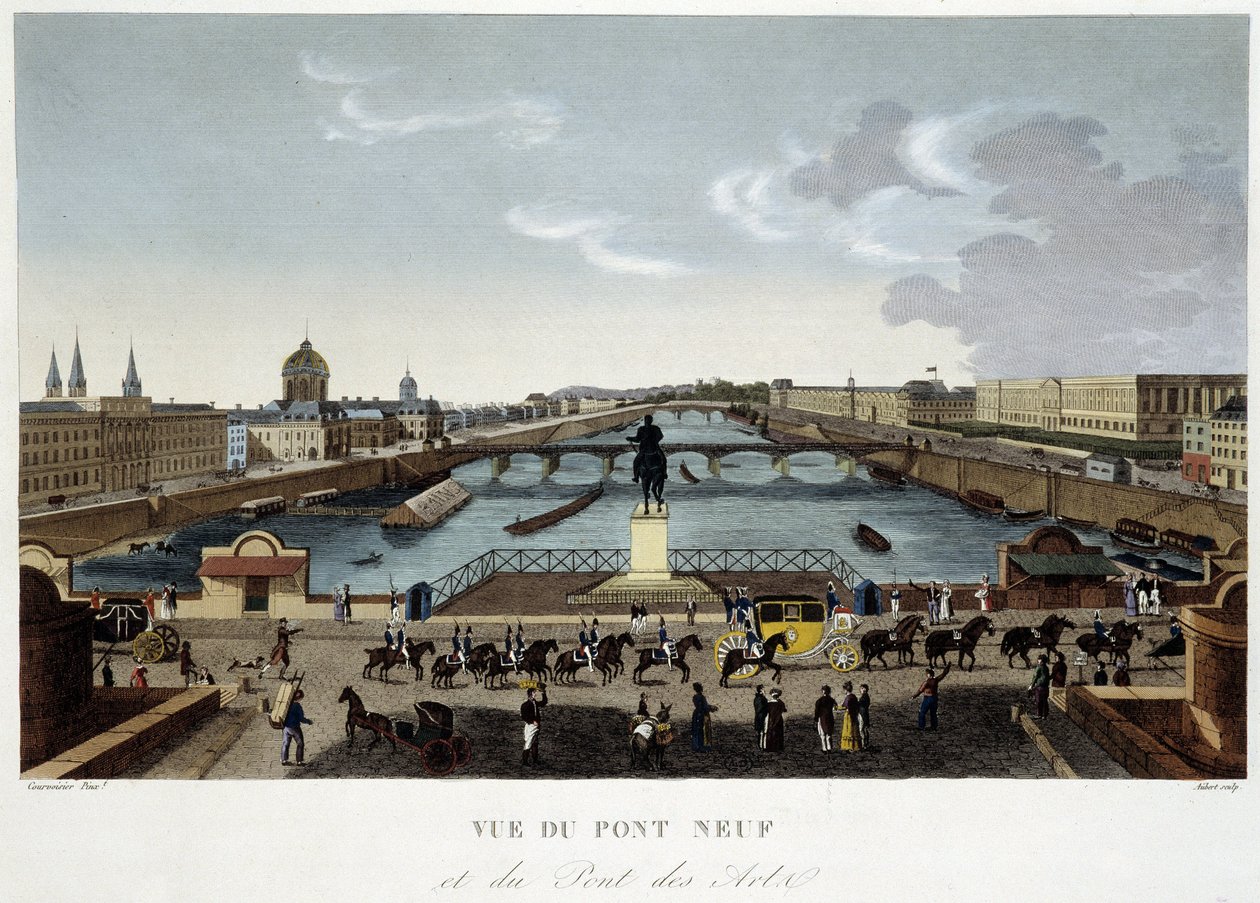 منظر للجسر الجديد - في "Vues de Paris" بواسطة Courvoisier بواسطة Henri Courvoisier-Voisin