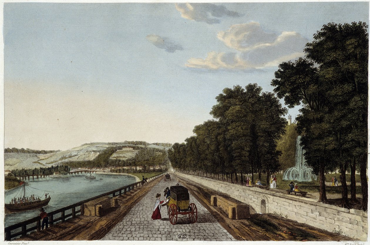 منظر لشرفة Parc St Cloud - في "" Vues de Paris "لـ Courvoisier بواسطة Henri Courvoisier-Voisin