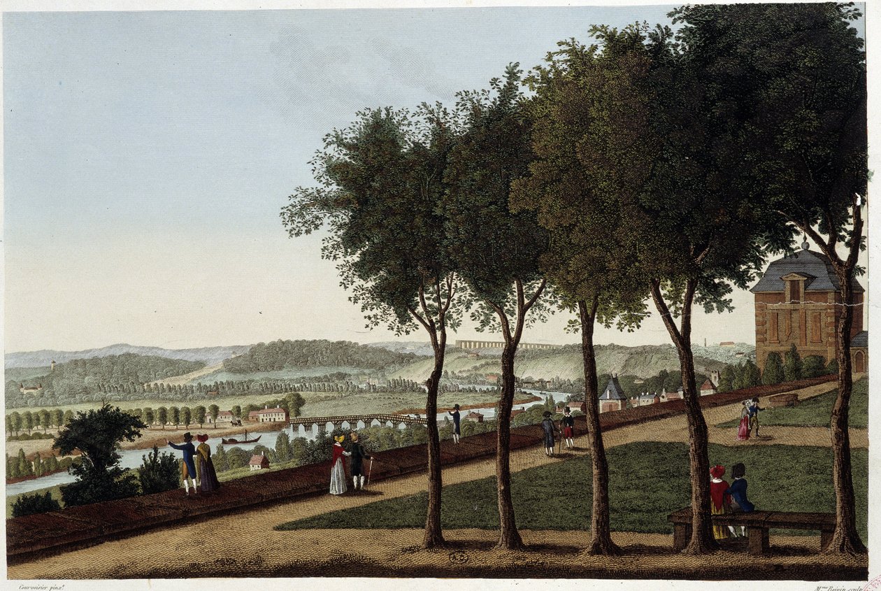 منظر مأخوذ من شرفة St Germain en Laye - في "" Vues de Paris "لـ Courvoisier بواسطة Henri Courvoisier-Voisin
