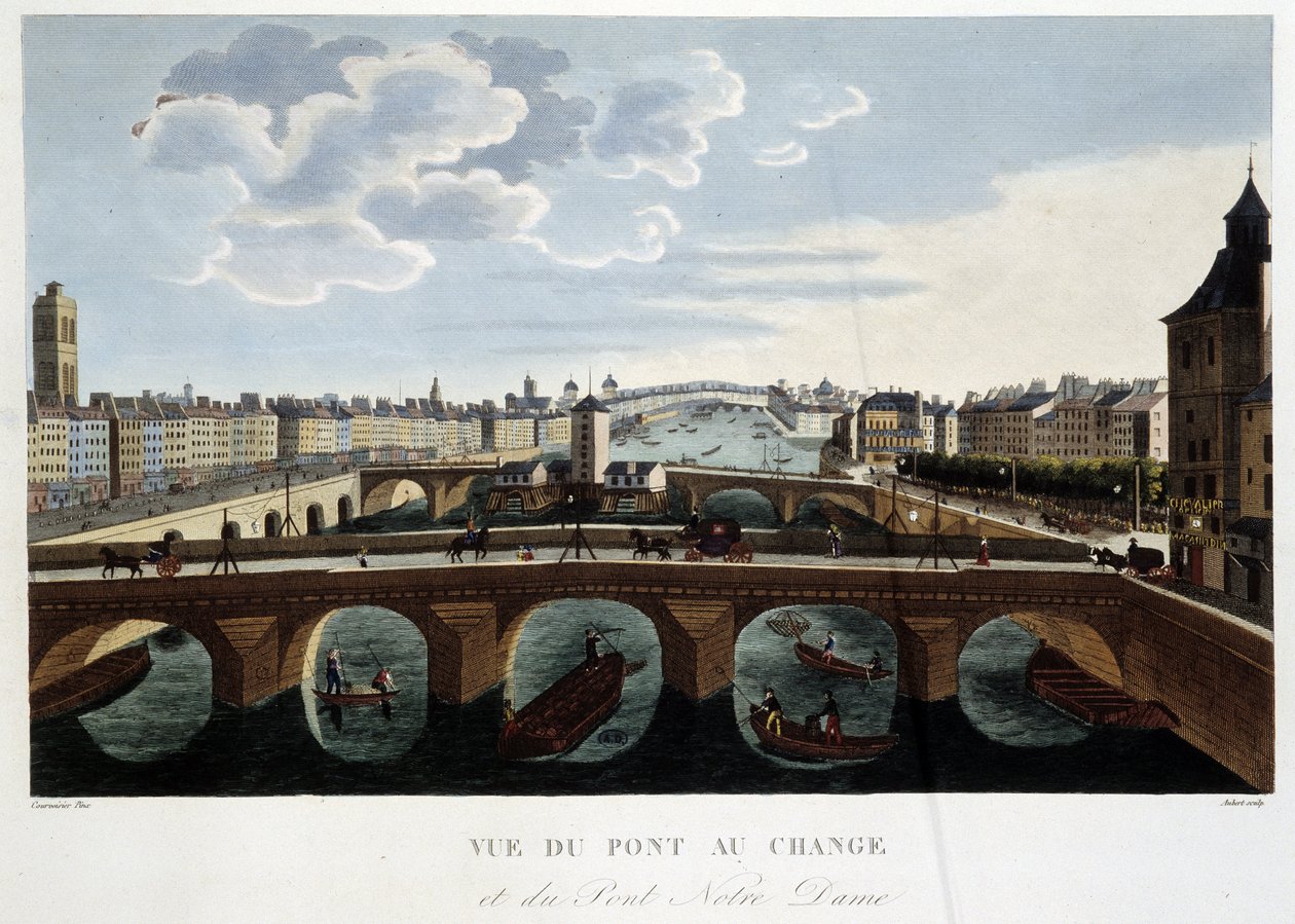 عرض من pont au change - في "" Views of Paris "" لـ Courvoisier بواسطة Henri Courvoisier-Voisin