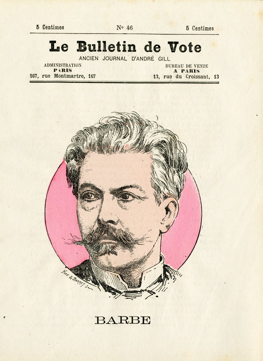 Ballot 2nd series, Satirical in Colors: Beard - Illustration by Henri Demare (1846-1888) بواسطة هنري ديماري