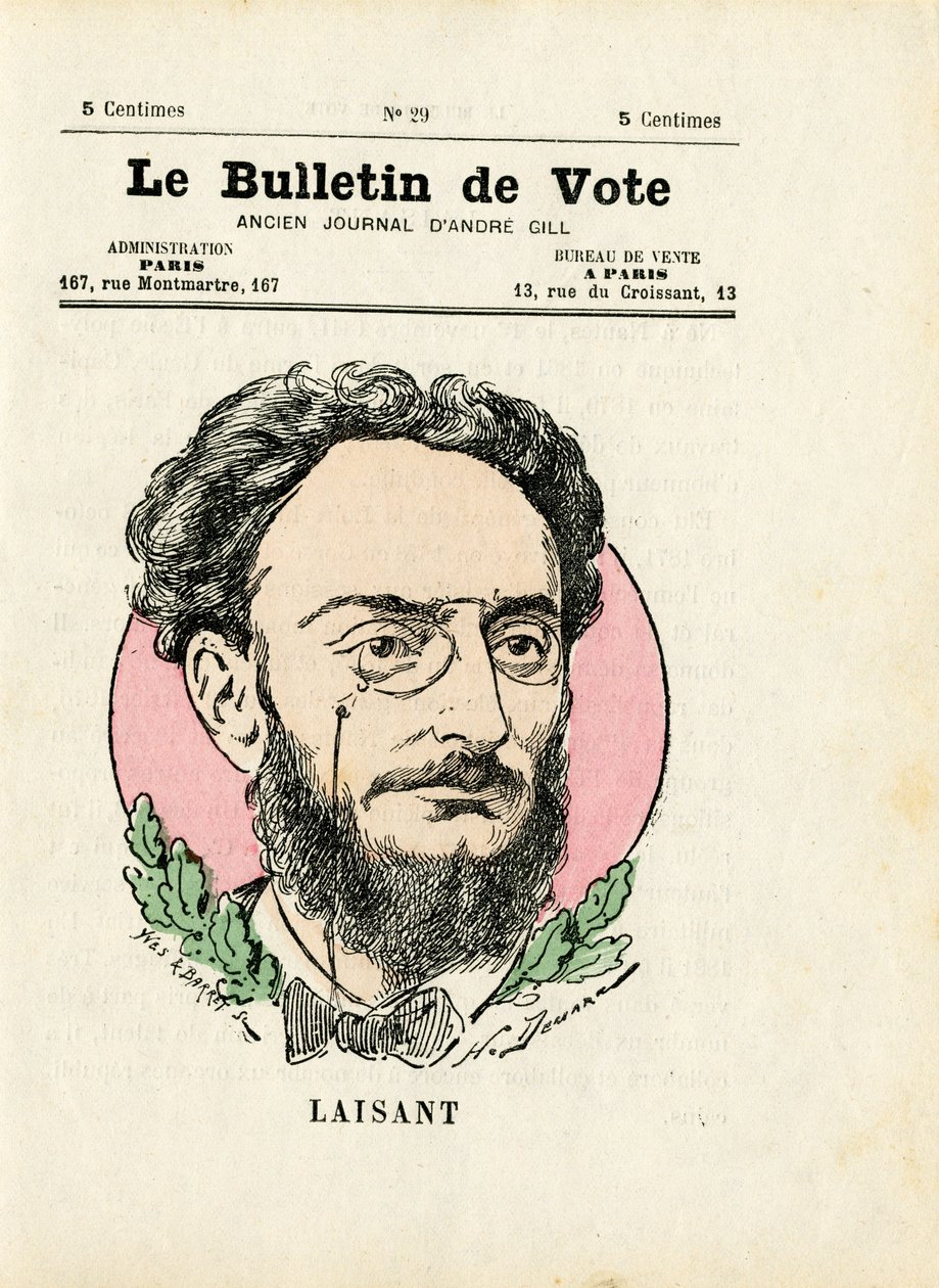 Ballot 2nd series, Satirical in Colors: Leaving Ange - Illustration by Henri Demare (1846-1888) بواسطة هنري ديماري