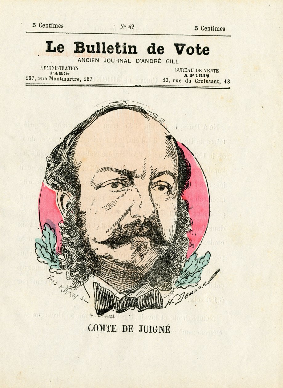 Ballot 2nd series, Satirique en Colours: De Juigne Comte - Illustration by Henri Demare (1846-1888) بواسطة هنري ديماري