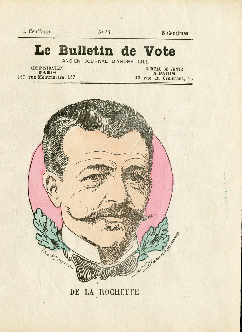 سلسلة Ballot الثانية ، Satirique en Couleurs: De la Rochette - رسم بواسطة Henri Demare (1846-1888) بواسطة هنري ديماري