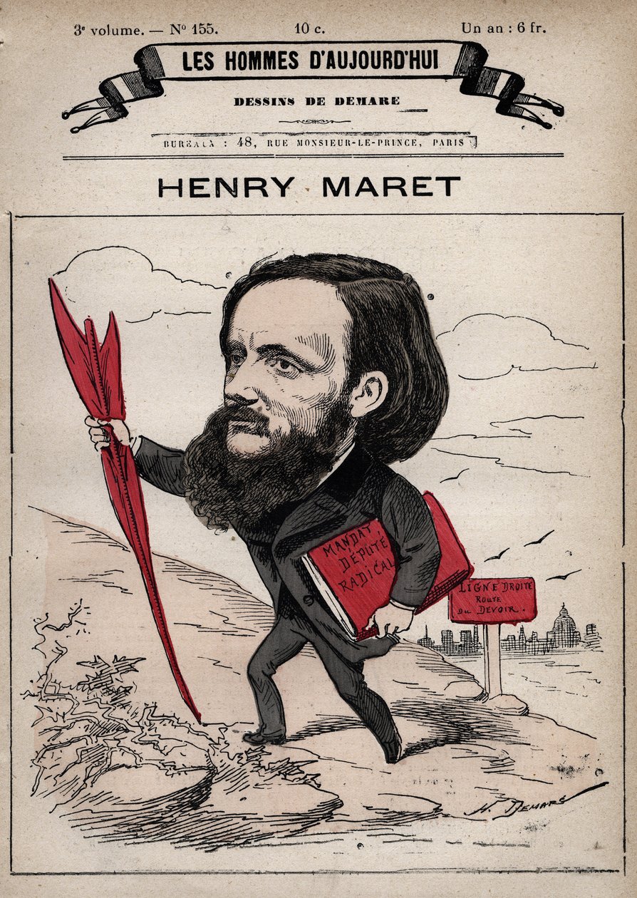 كارتون هنري (هنري) ماريت (1837-1917) صحفي وسياسي إنجليزي - من 'Les Hommes d'today' c. 1880 1880 بواسطة هنري ديمير (1846-1888) بواسطة هنري ديماري