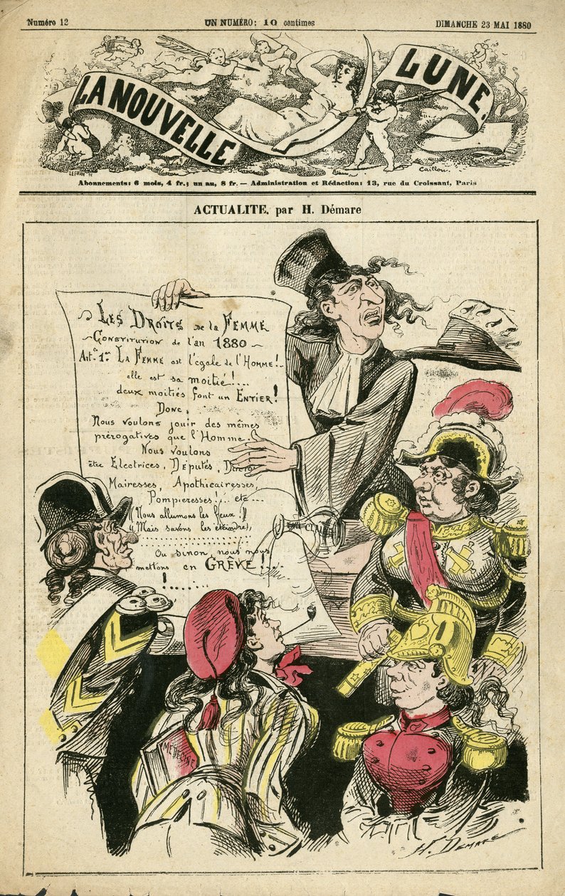 Illustration by Henri Demare (1846-1888) for the Cover of La Nouvelle Lune بواسطة هنري ديماري