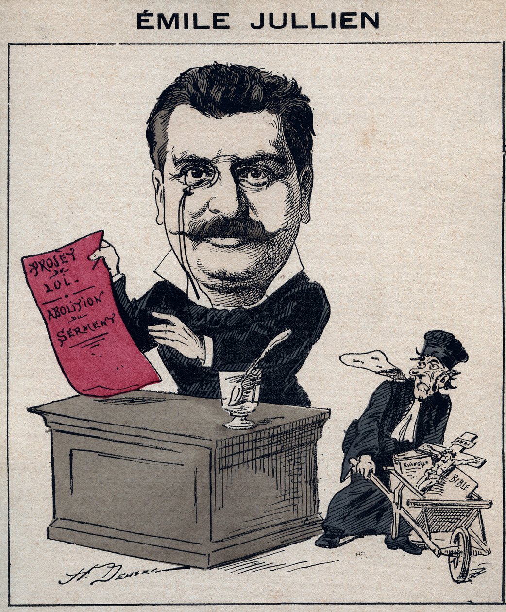 صورة لفيليب إميل جوليان (1845-1912) ، سياسي فرنسي - رسم كاريكاتوري لهنري ديماري في "Les Hommes d'Today" ، باريس بواسطة هنري ديماري