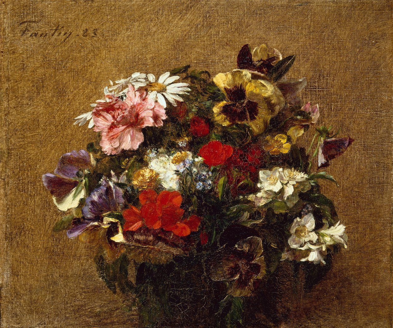 باقة من الزهور بواسطة Ignace Henri Jean Fantin Latour
