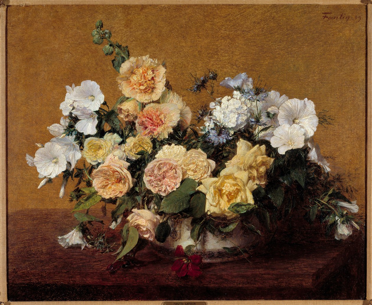 باقة من الزهور لوحة هنري فانتين لاتور (فانتين لاتور بواسطة Ignace Henri Jean Fantin Latour